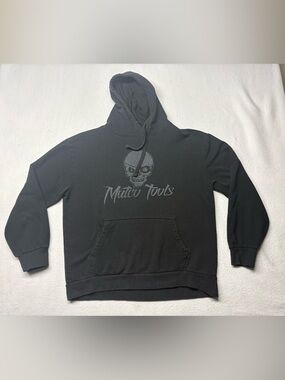 Matco Tools Mens Black Graphic Hoodie Skull Wing Logo Fleece Sweatshirt Medium